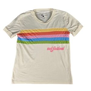ACL Music Festival Camp Collection Rainbow Stripe T-Shirt Austin City Limits
